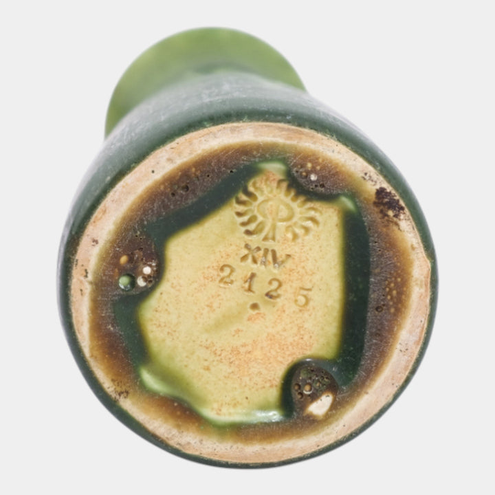 Rookwood 1914 Vintage Arts And Crafts Pottery Green Ceramic Bud Vase 2125