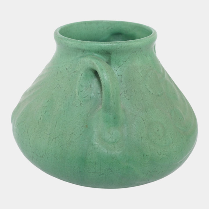 Roseville Chloron Matte Green 1905 Vintage Art Pottery Ceramic Vase 17-5 - Just Art Pottery