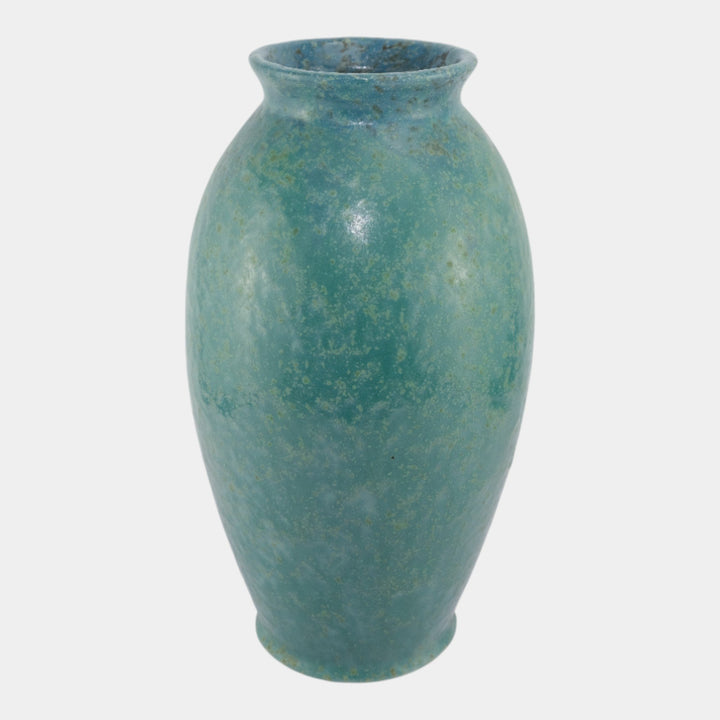 Roseville Carnelian II Blue 1926 Vintage Art Pottery Ceramic Floor Vase 447-14 - Just Art Pottery