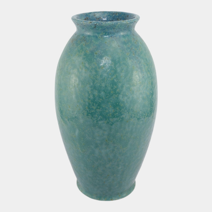Roseville Carnelian II Blue 1926 Vintage Art Pottery Ceramic Floor Vase 447-14 - Just Art Pottery