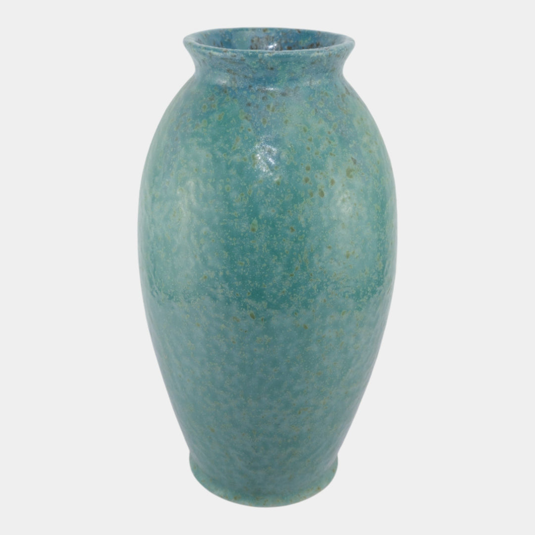 Roseville Carnelian II Blue 1926 Vintage Art Pottery Ceramic Floor Vase 447-14 - Just Art Pottery