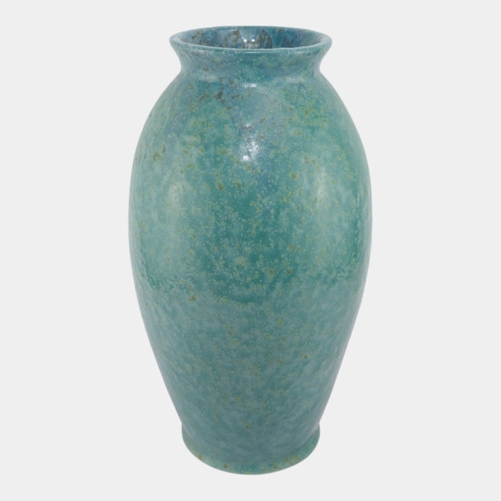 Roseville Carnelian II Blue 1926 Vintage Art Pottery Ceramic Floor Vase 447-14 - Just Art Pottery
