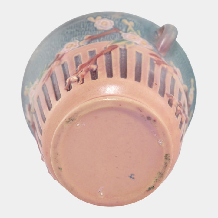 Roseville Cherry Blossom Pink 1933 Vintage Art Pottery Jardiniere Planter 239-5
