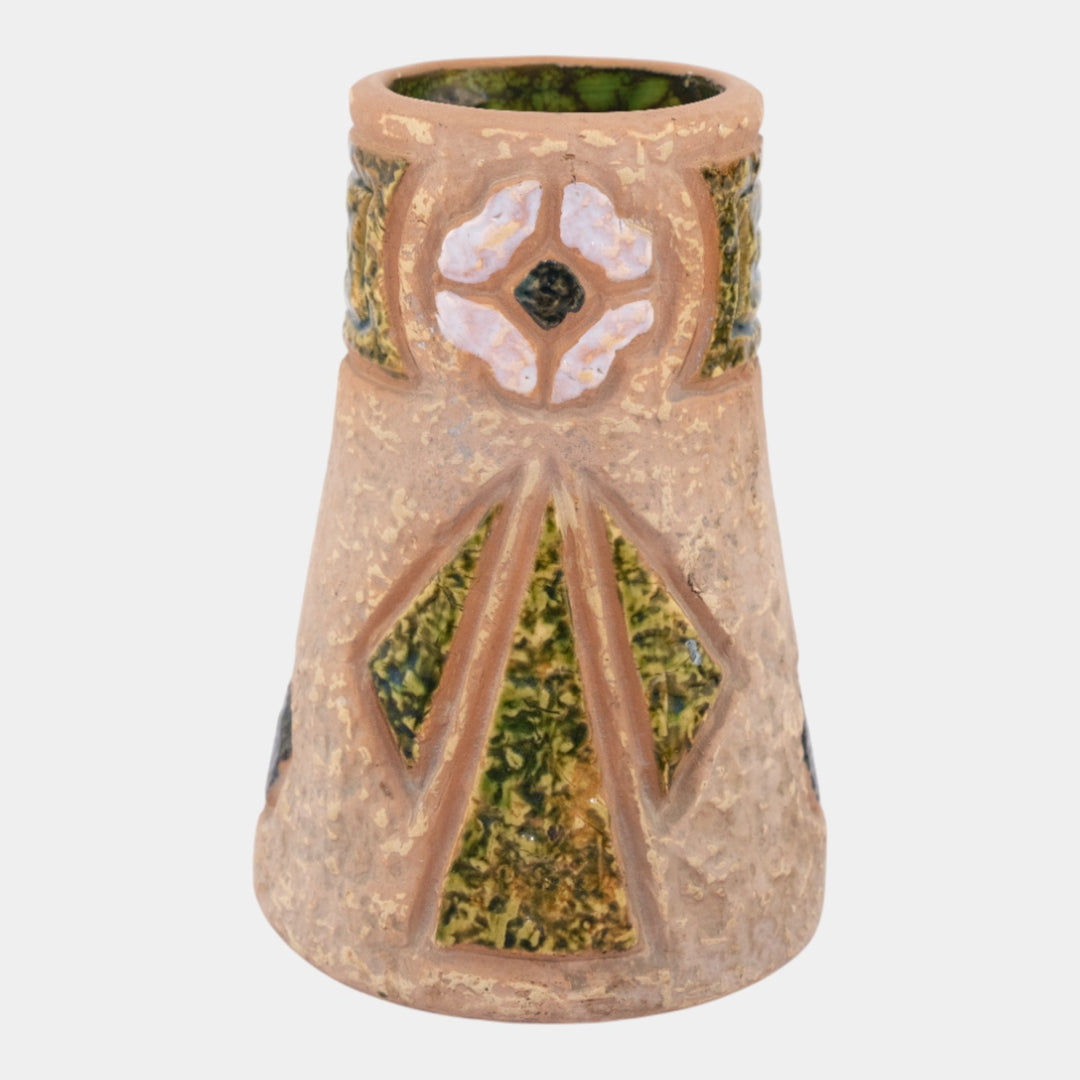 Roseville Mostique Tan 1916 Vintage Art Pottery Ceramic Vase 1-6