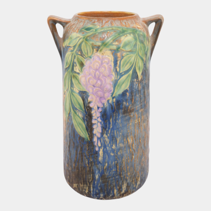 Roseville Wisteria Blue 1933 Vintage Arts & Crafts Pottery Ceramic Vase 639-10