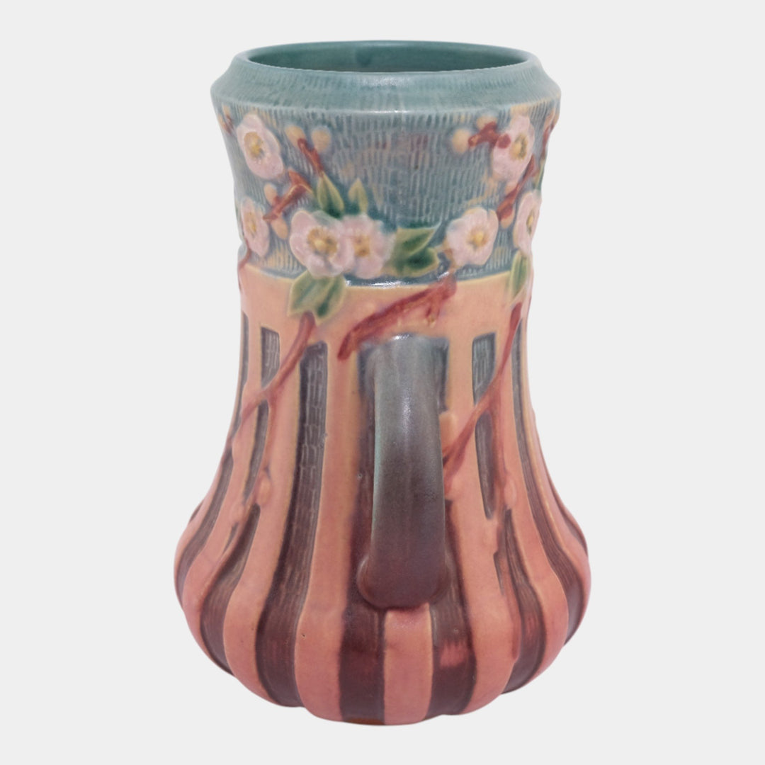 Roseville Cherry Blossom Pink 1933 Vintage Art Deco Pottery Ceramic Vase 624-8