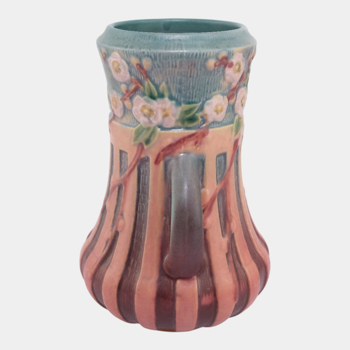 Roseville Cherry Blossom Pink 1933 Vintage Art Deco Pottery Ceramic Vase 624-8