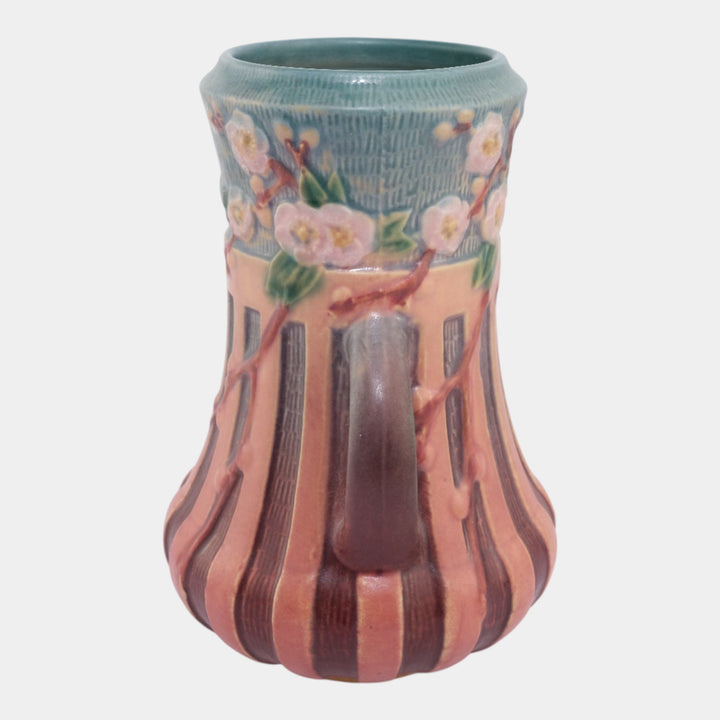 Roseville Cherry Blossom Pink 1933 Vintage Art Deco Pottery Ceramic Vase 624-8