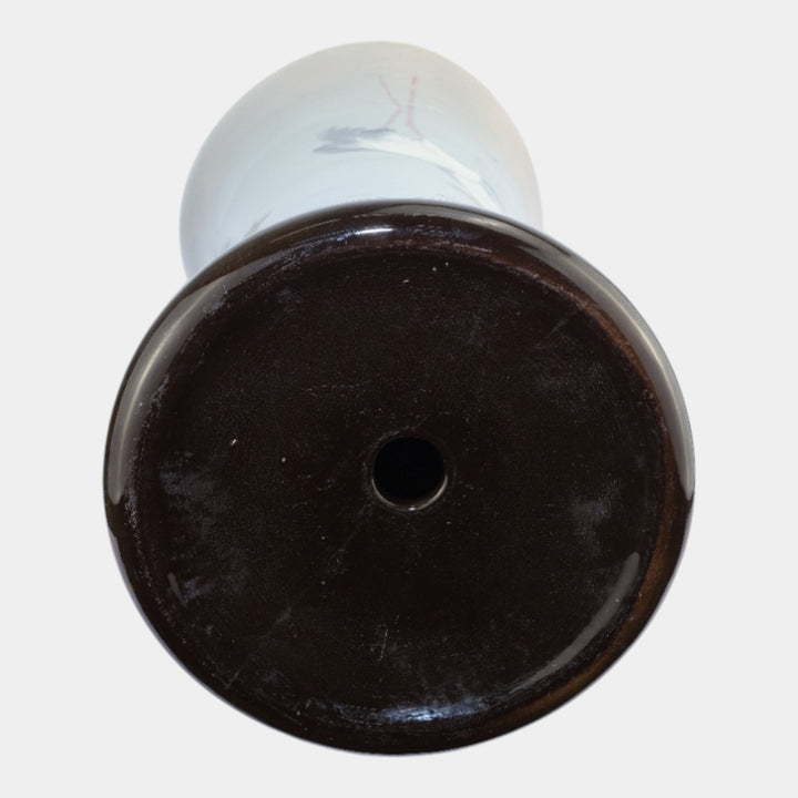 Weller Eocean 1898-1918 Antique Art Pottery Hand Painted Egret Ceramic Pedestal