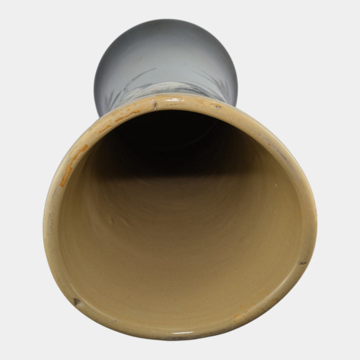 Weller Eocean 1898-1918 Antique Art Pottery Hand Painted Egret Ceramic Pedestal