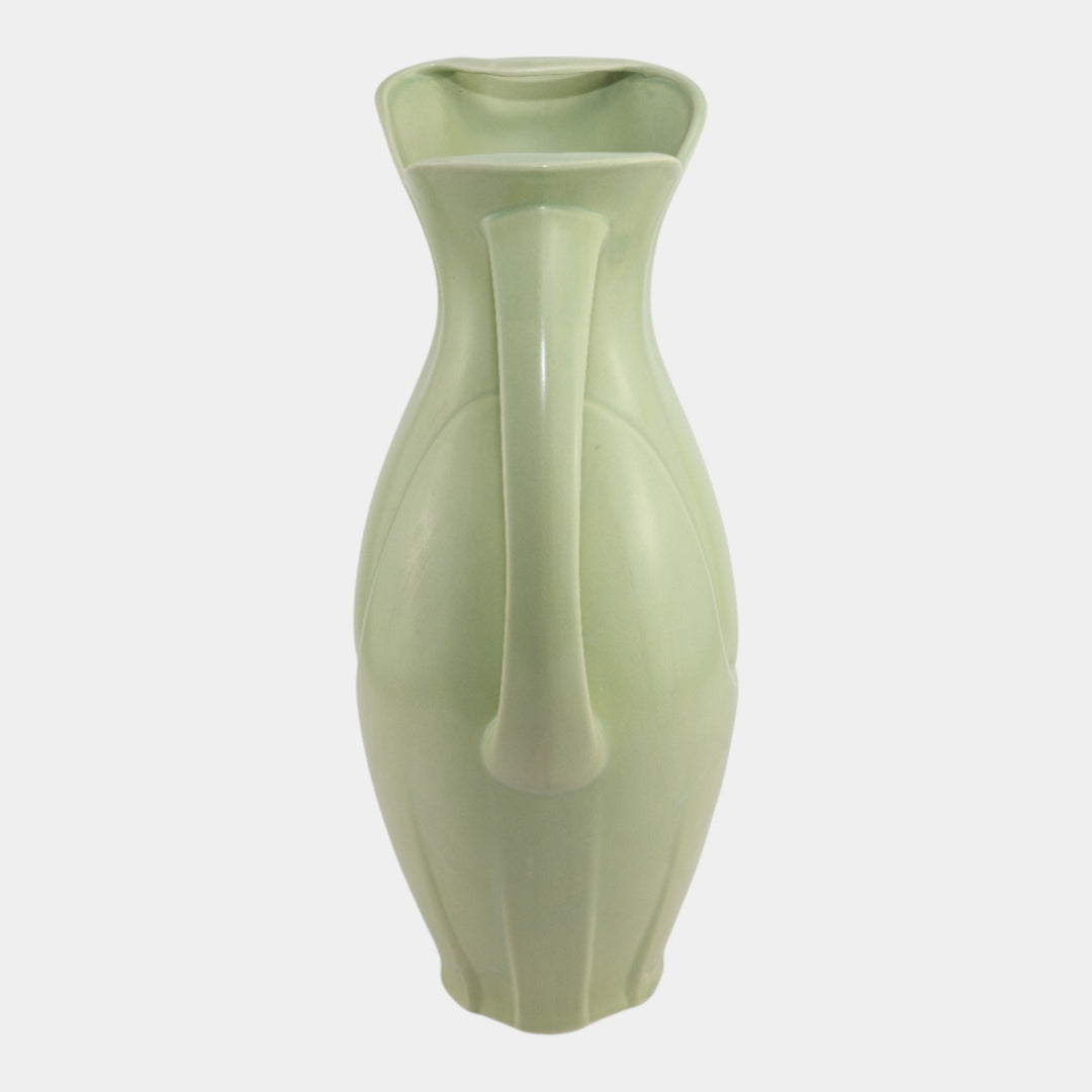 Klein Reid 1995 Brooklyn Studio Art Pottery Green Modernist Matte Green Pitcher