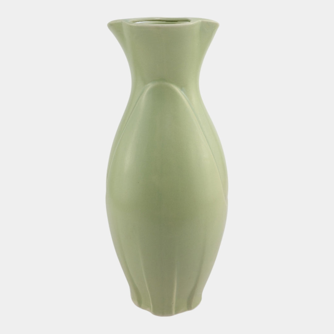 Klein Reid 1995 Brooklyn Studio Art Pottery Green Modernist Matte Green Pitcher