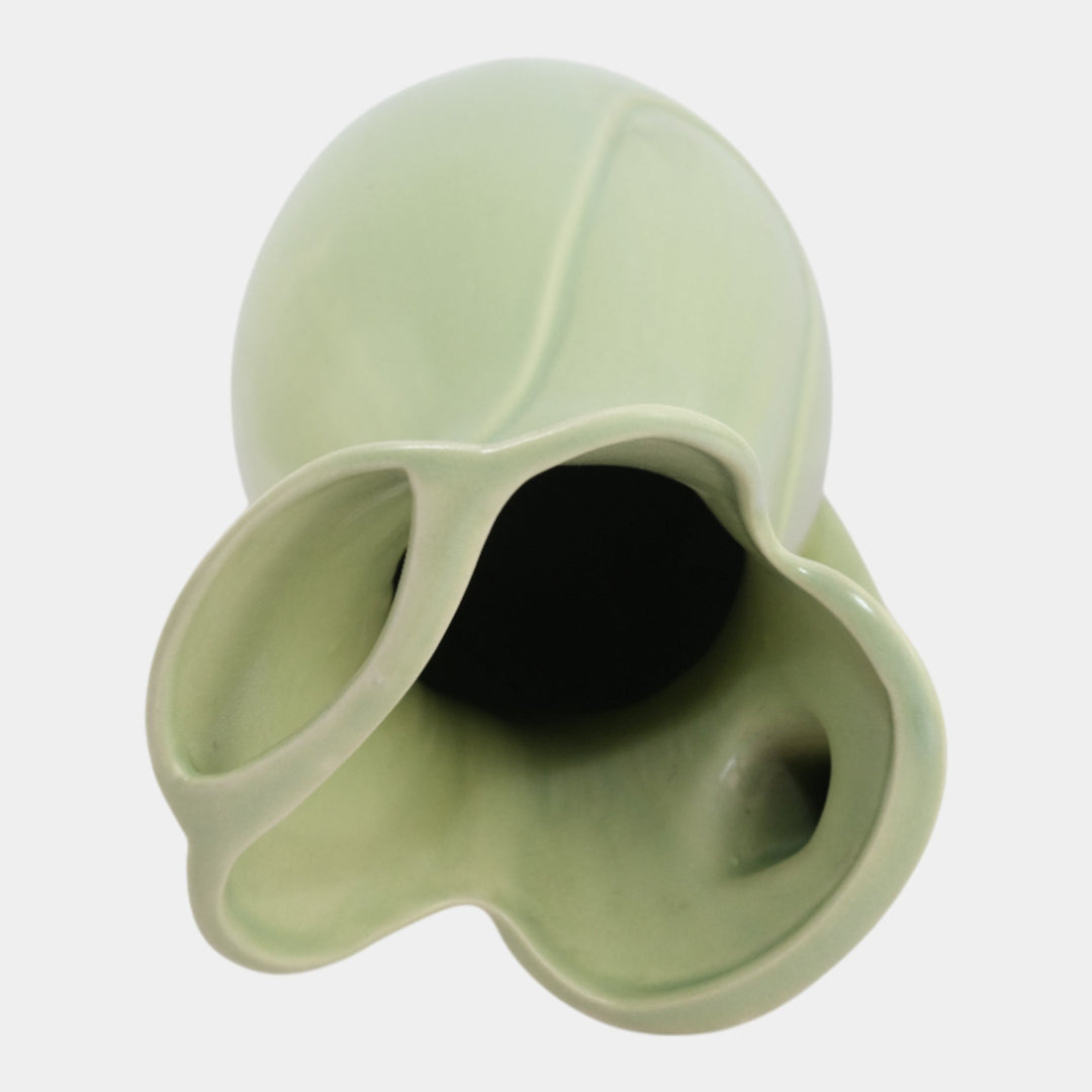 Klein Reid 1995 Brooklyn Studio Art Pottery Green Modernist Matte Green Pitcher