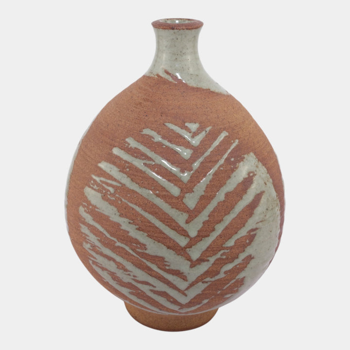 Charles Lakofsky Ohio Modernist Studio Art Pottery Hand Made Stoneware Vase - Just Art Pottery
