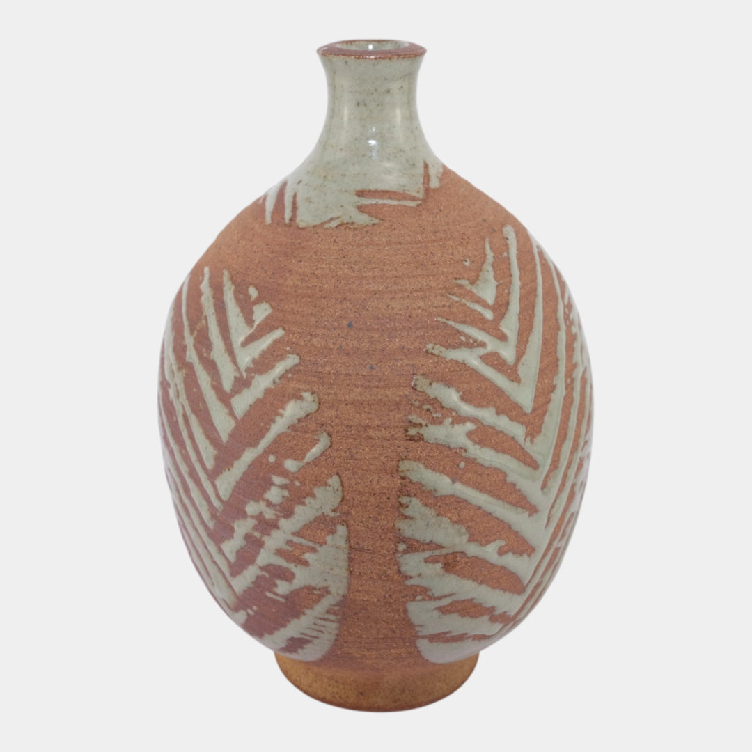 Charles Lakofsky Ohio Modernist Studio Art Pottery Hand Made Stoneware Vase - Just Art Pottery