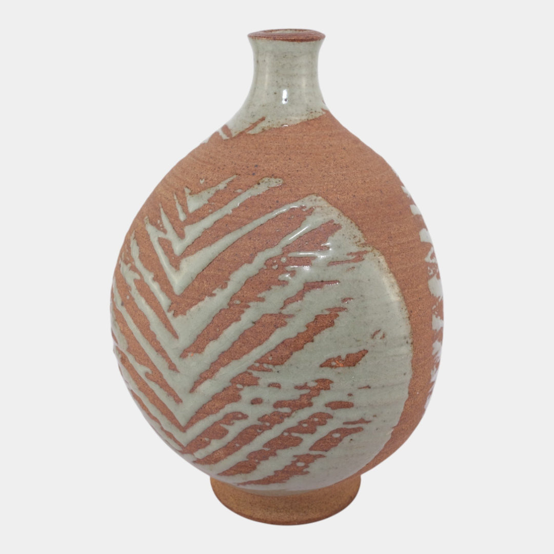 Charles Lakofsky Ohio Modernist Studio Art Pottery Hand Made Stoneware Vase - Just Art Pottery