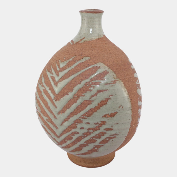 Charles Lakofsky Ohio Modernist Studio Art Pottery Hand Made Stoneware Vase - Just Art Pottery