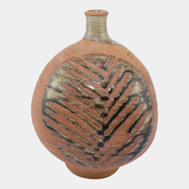 Charles Lakofsky Ohio Modernist Studio Art Pottery Hand Made Stoneware Vase - Just Art Pottery