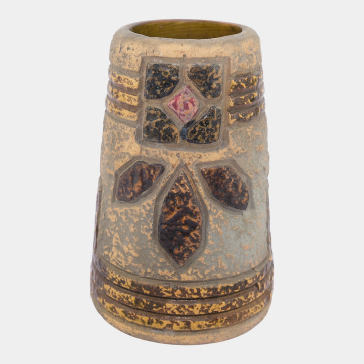 Roseville Mostique Tan 1916 Vintage Art and Crafts Pottery Ceramic Vase 2-6
