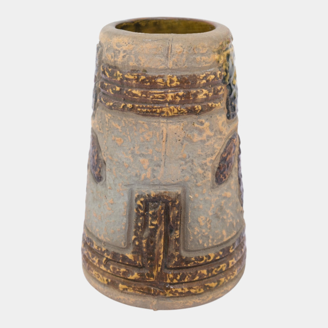 Roseville Mostique Tan 1916 Vintage Art and Crafts Pottery Ceramic Vase 2-6