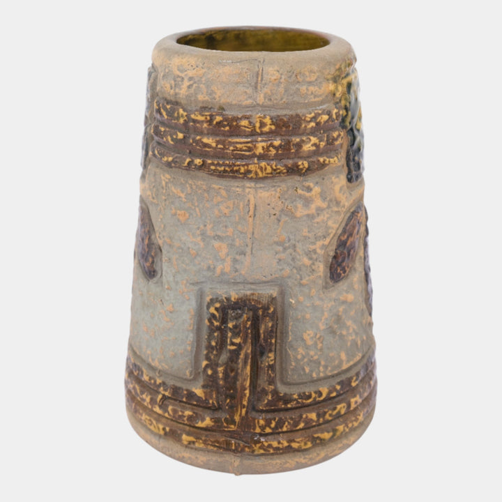 Roseville Mostique Tan 1916 Vintage Art and Crafts Pottery Ceramic Vase 2-6