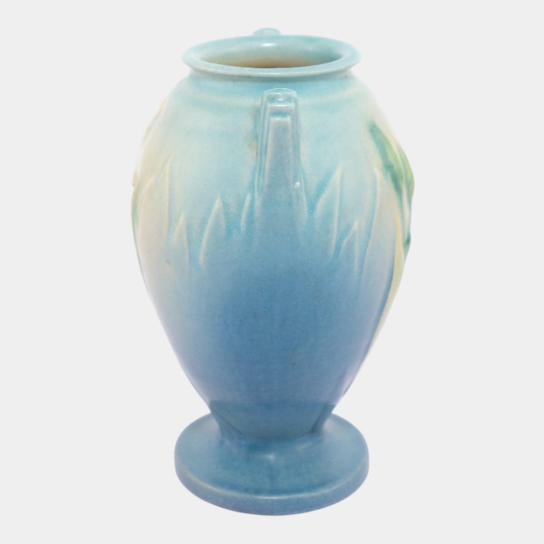 Roseville Iris Blue 1938 Vintage Art Deco Pottery Ceramic Vase 915-5