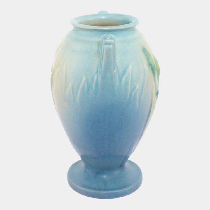 Roseville Iris Blue 1938 Vintage Art Deco Pottery Ceramic Vase 915-5