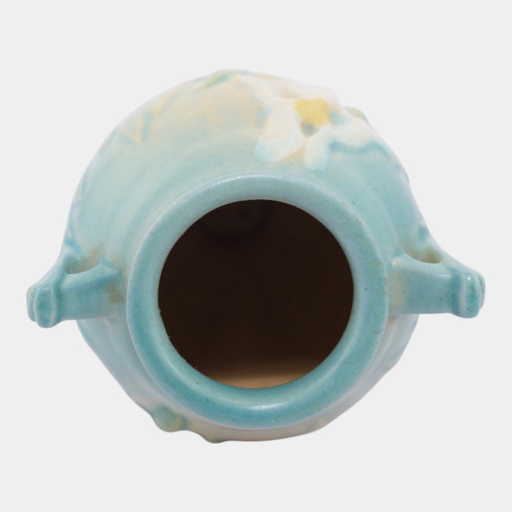 Roseville Iris Blue 1938 Vintage Art Deco Pottery Ceramic Vase 915-5