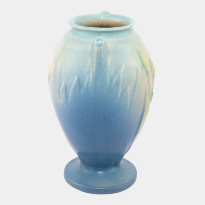 Roseville Iris Blue 1938 Vintage Art Deco Pottery Ceramic Vase 915-5