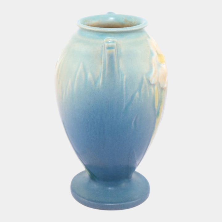 Roseville Iris Blue 1938 Vintage Art Deco Pottery Ceramic Vase 915-5