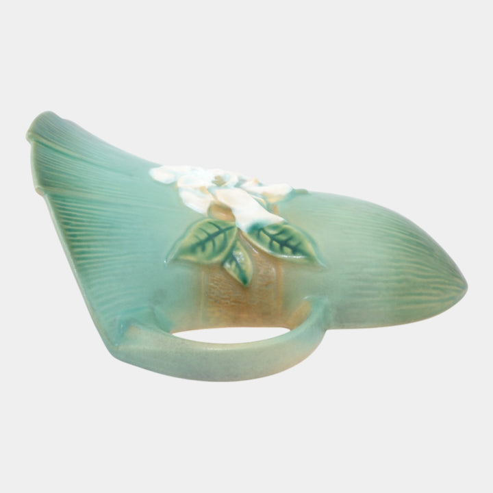 Roseville Gardenia Green 1950 Mid Century Modern Ceramic Wall Pocket 666-8