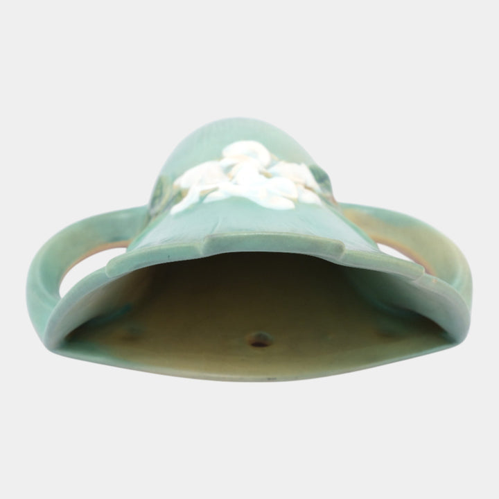 Roseville Gardenia Green 1950 Mid Century Modern Ceramic Wall Pocket 666-8