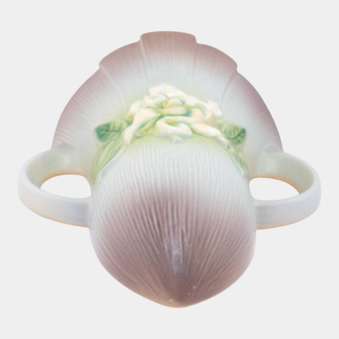 Roseville Gardenia Gray 1950 Mid Century Modern Ceramic Wall Pocket 666-8