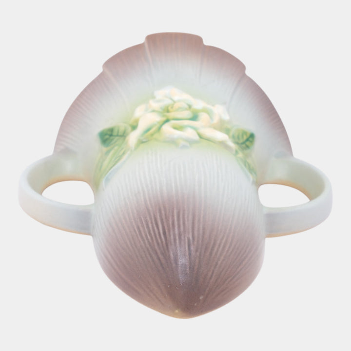 Roseville Gardenia Gray 1950 Mid Century Modern Ceramic Wall Pocket 666-8