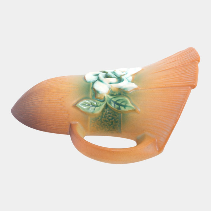 Roseville Gardenia Tan 1950 Mid Century Modern Ceramic Wall Pocket 666-8