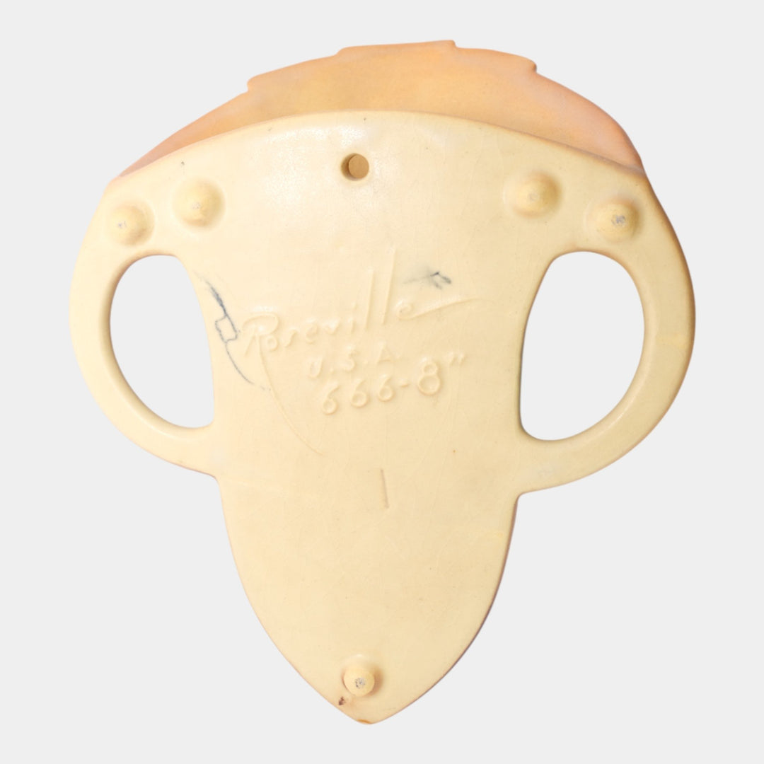 Roseville Gardenia Tan 1950 Mid Century Modern Ceramic Wall Pocket 666-8