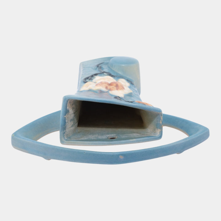 Roseville Magnolia Blue 1943 Vintage Art Pottery Ceramic Wall Pocket 1294-8