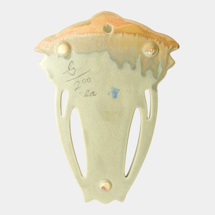 Roseville Carnelian I Yellow 1926 Arts & Crafts Pottery Ceramic Wall Pocket 1247-8