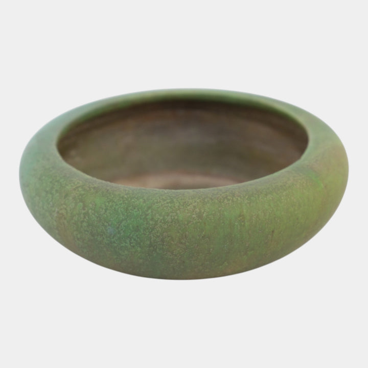 Roseville Early Carnelian Vintage 1916 Pottery Matte Green Arts & Crafts Bowl