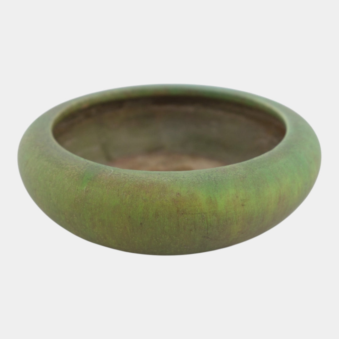 Roseville Early Carnelian Vintage 1916 Pottery Matte Green Arts & Crafts Bowl