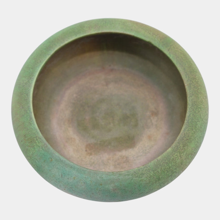 Roseville Early Carnelian Vintage 1916 Pottery Matte Green Arts & Crafts Bowl