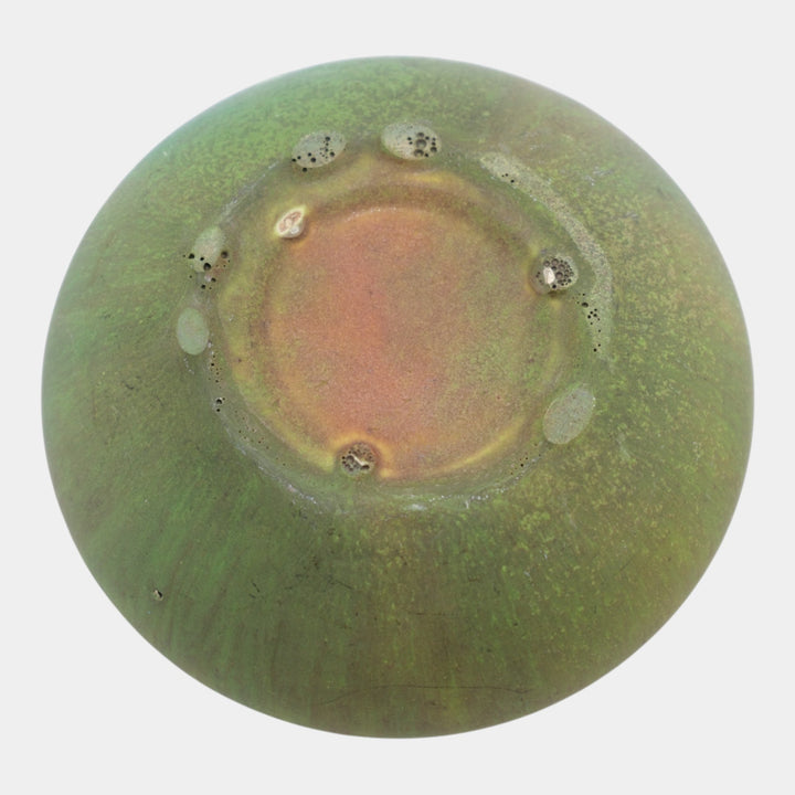 Roseville Early Carnelian Vintage 1916 Pottery Matte Green Arts & Crafts Bowl