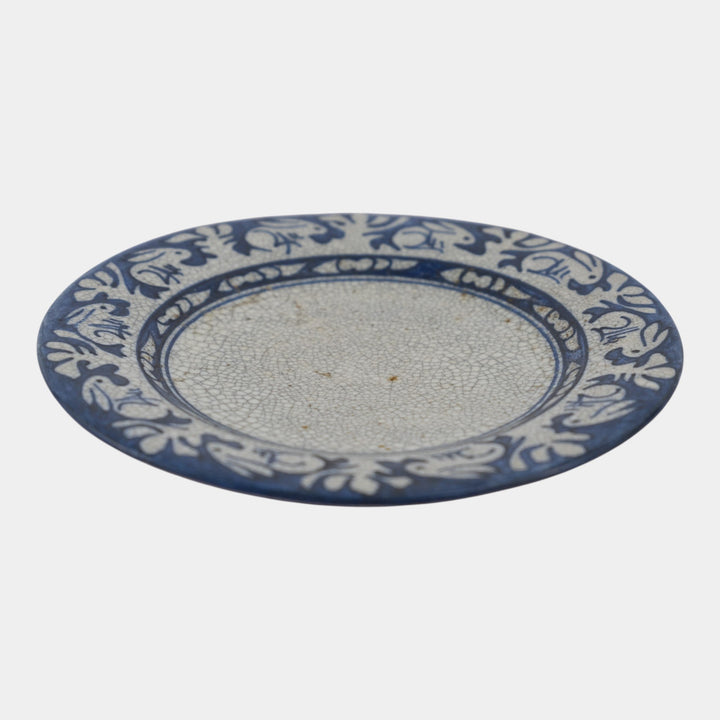 Dedham Pottery 1896-1928 Arts And Crafts Blue Rabbit Ceramic Plate