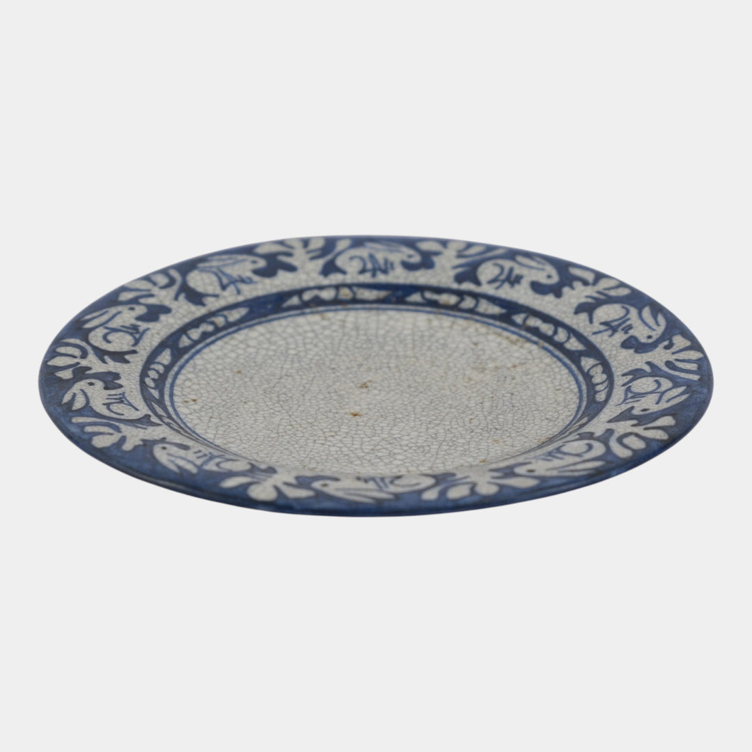 Dedham Pottery 1896-1928 Arts And Crafts Blue Rabbit Ceramic Plate