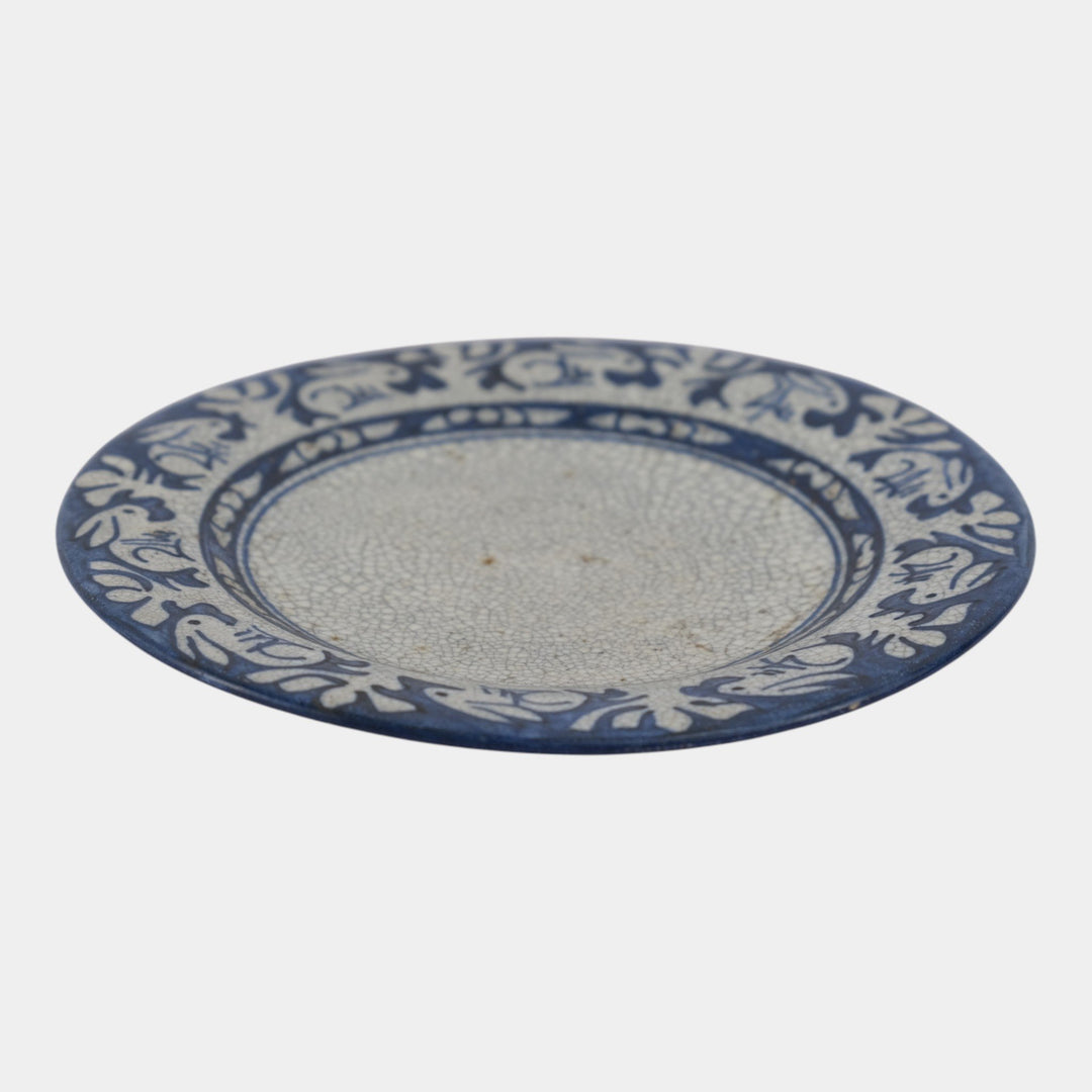 Dedham Pottery 1896-1928 Arts And Crafts Blue Rabbit Ceramic Plate