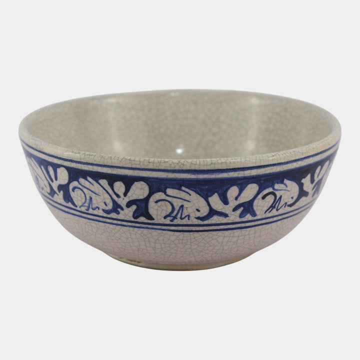 Dedham Pottery 1929-1943 Arts And Crafts Blue White Rabbit Large Ceramic Bowl - Just Art Pottery