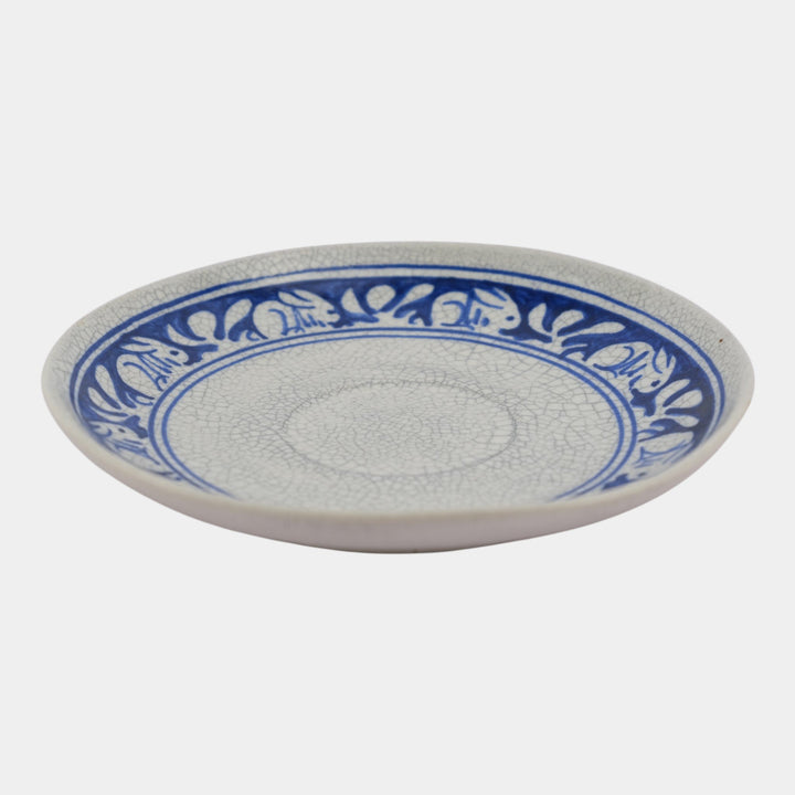 Dedham Pottery 1896-1928 Arts And Crafts Blue White Rabbit Ceramic Saucer Plate - Just Art Pottery