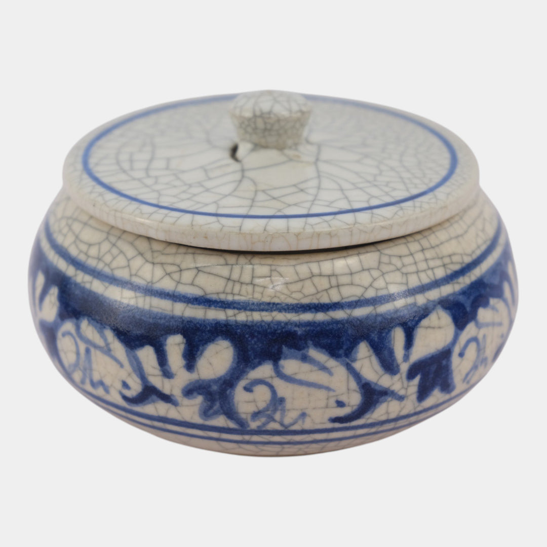 Dedham Pottery 1929-1943 Arts And Crafts Blue Rabbit Ceramic Lidded Sugar Bowl - Just Art Pottery