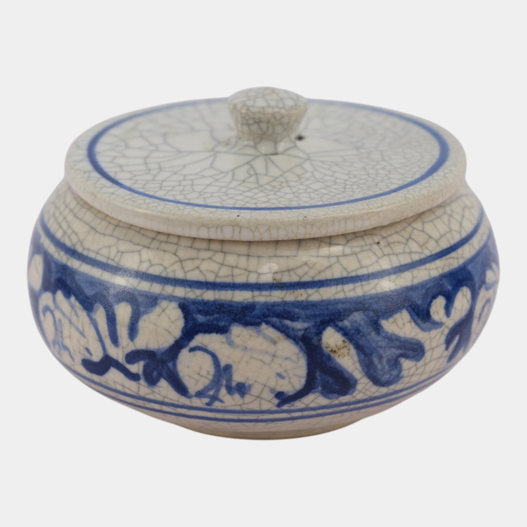 Dedham Pottery 1929-1943 Arts And Crafts Blue Rabbit Ceramic Lidded Sugar Bowl - Just Art Pottery