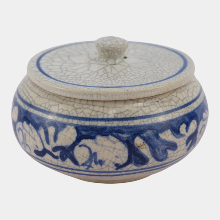 Dedham Pottery 1929-1943 Arts And Crafts Blue Rabbit Ceramic Lidded Sugar Bowl - Just Art Pottery